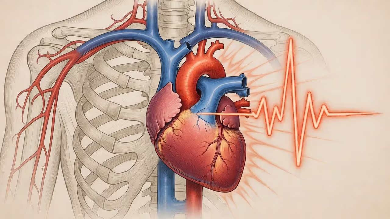 Illustration of rapid heartbeat during a panic attack
